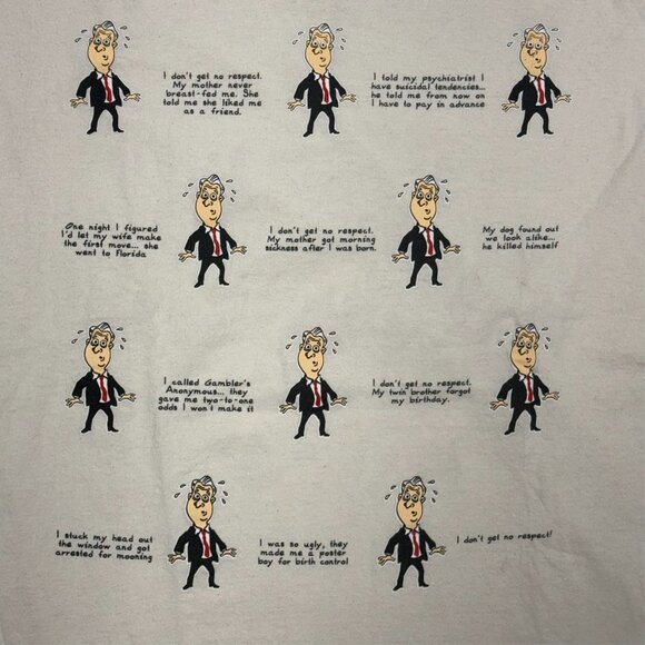 Vintage 90s Man Joke Graphic TShirt White Cotton Made in USA XL - Picture 4 of 6